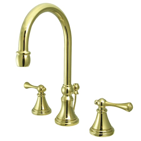 Kingston Brass 8" Widespread Bathroom Faucet, Polished Brass KS2982BL